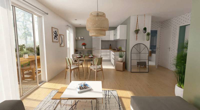 Appartement 3 pièces de 60.07m² avec un beau séjour/cuisine ouvert sur un espace extérieur  - L'inattendu 2