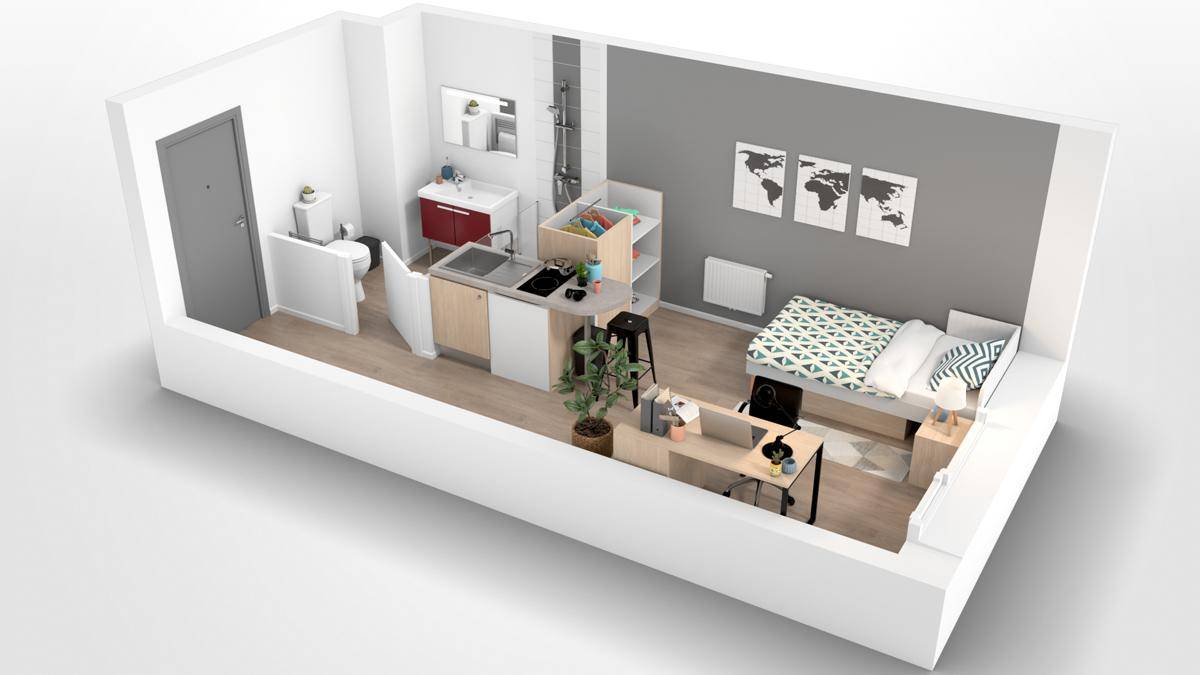 Studio de 18.69m² en LMNP à Strasbourg