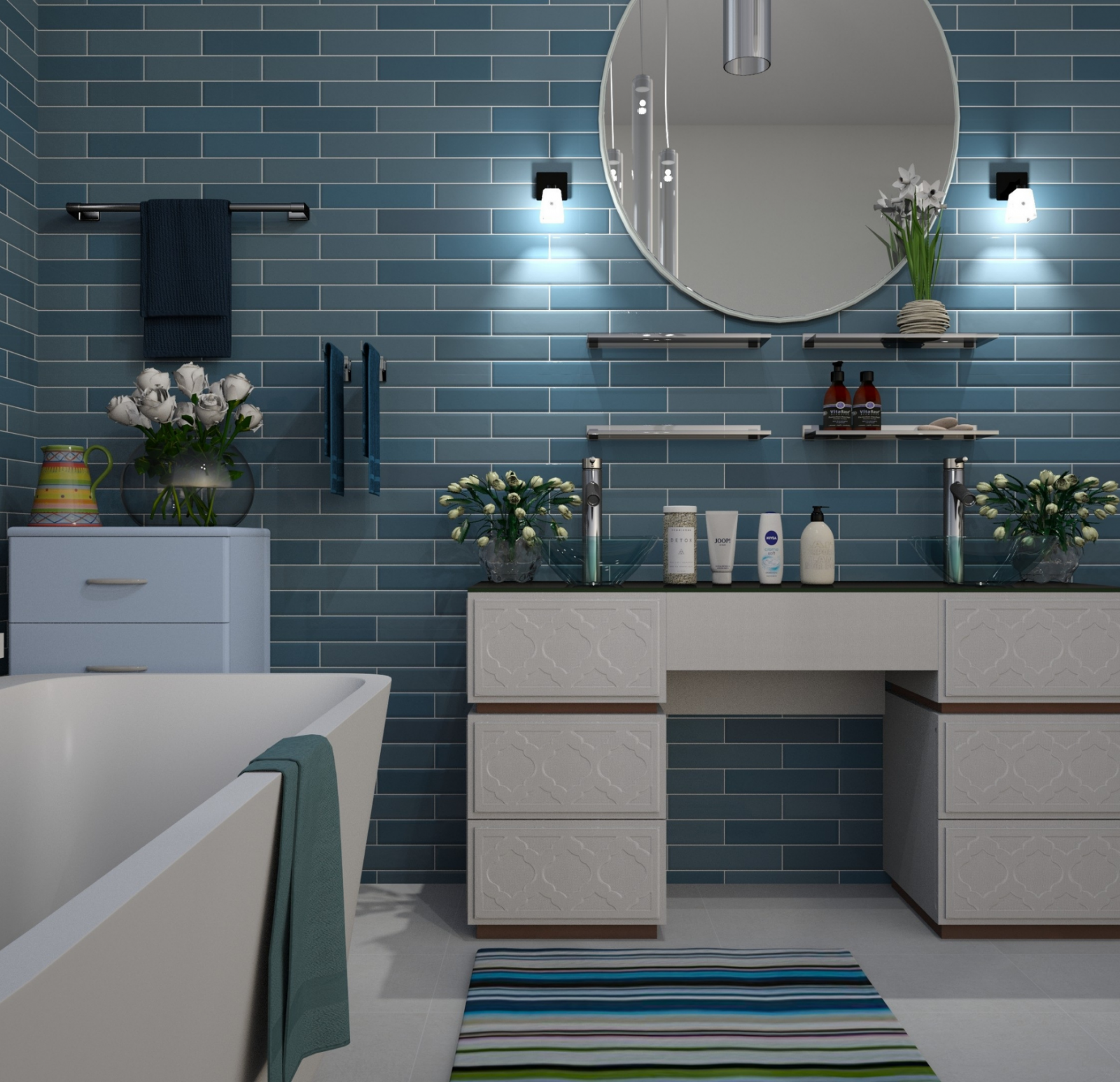 Appartement neuf 3 pièces de 65.28m² avec une belle salle de bain - Les terrasses O vert