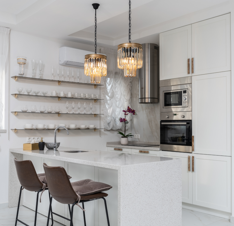 Cuisine ouverte sur le séjour dans un appartement 4 pièces à vendre dans le programme Les Promenades Gutenberg Schiltigheim