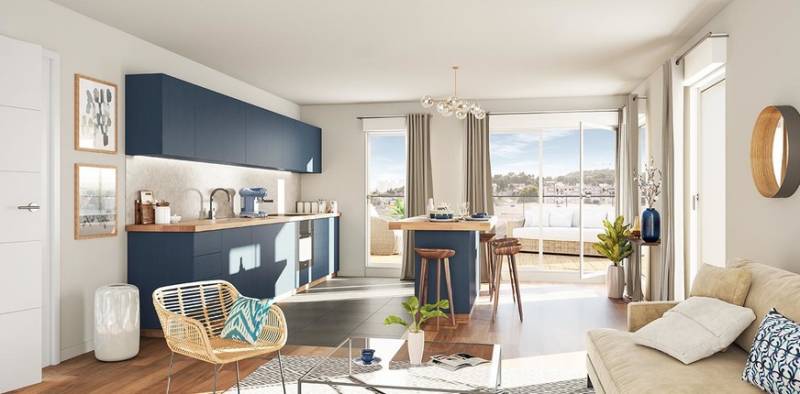 Appartement neuf 3 pièces de 66.58m² avec deux balcons et un parking à vendre à Strasbourg - Cronenbourg