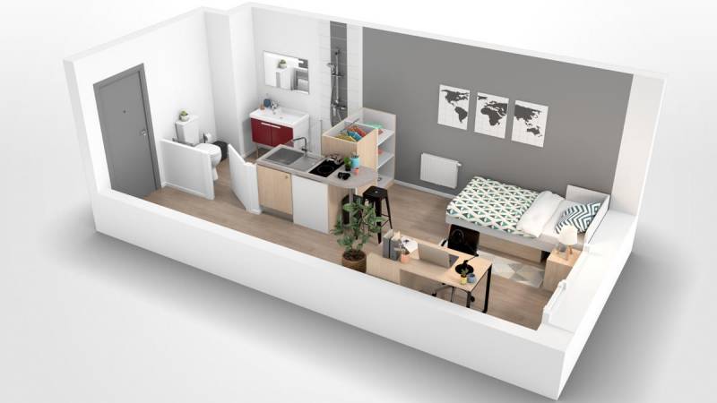 Studio de 18.69m² en LMNP à Strasbourg