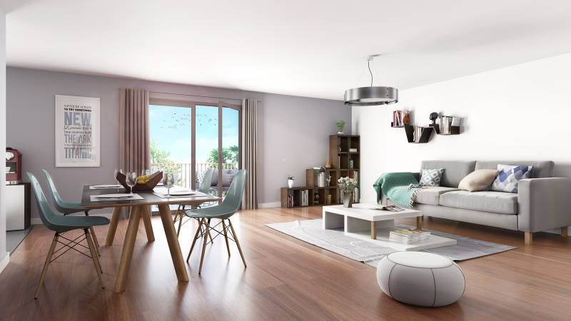 Appartement 5 pièces en duplex de 101.85m² avec un grand séjour - Les terrasses O vert